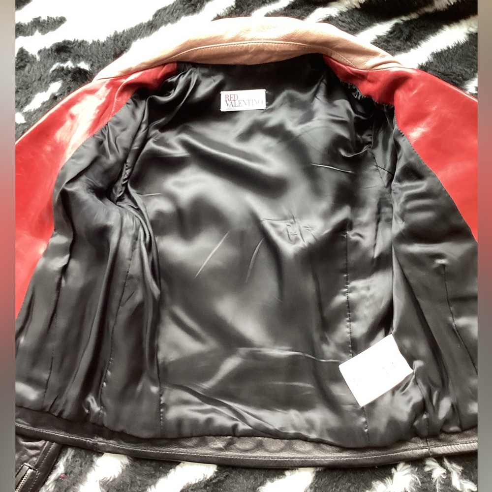 Valentino Heart Intarsia Leather Biker Jacket. (MC) - Picture 9 of 17